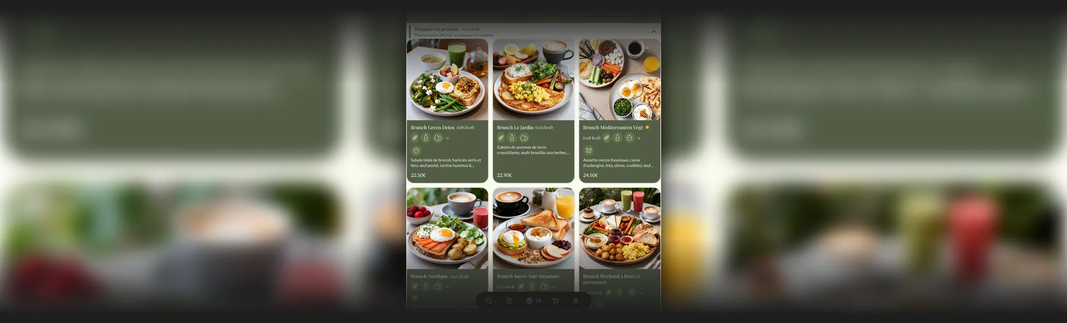 Mode d'affichage 3 colonnes du menu Menyu