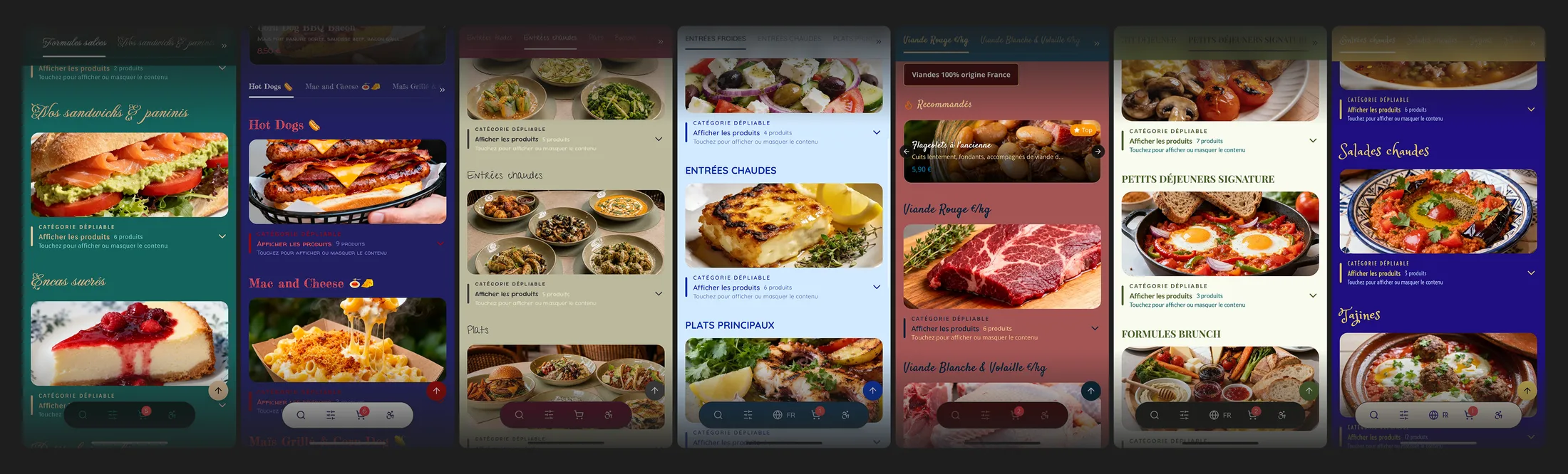 Mode d'affichage accordéon du menu Menyu