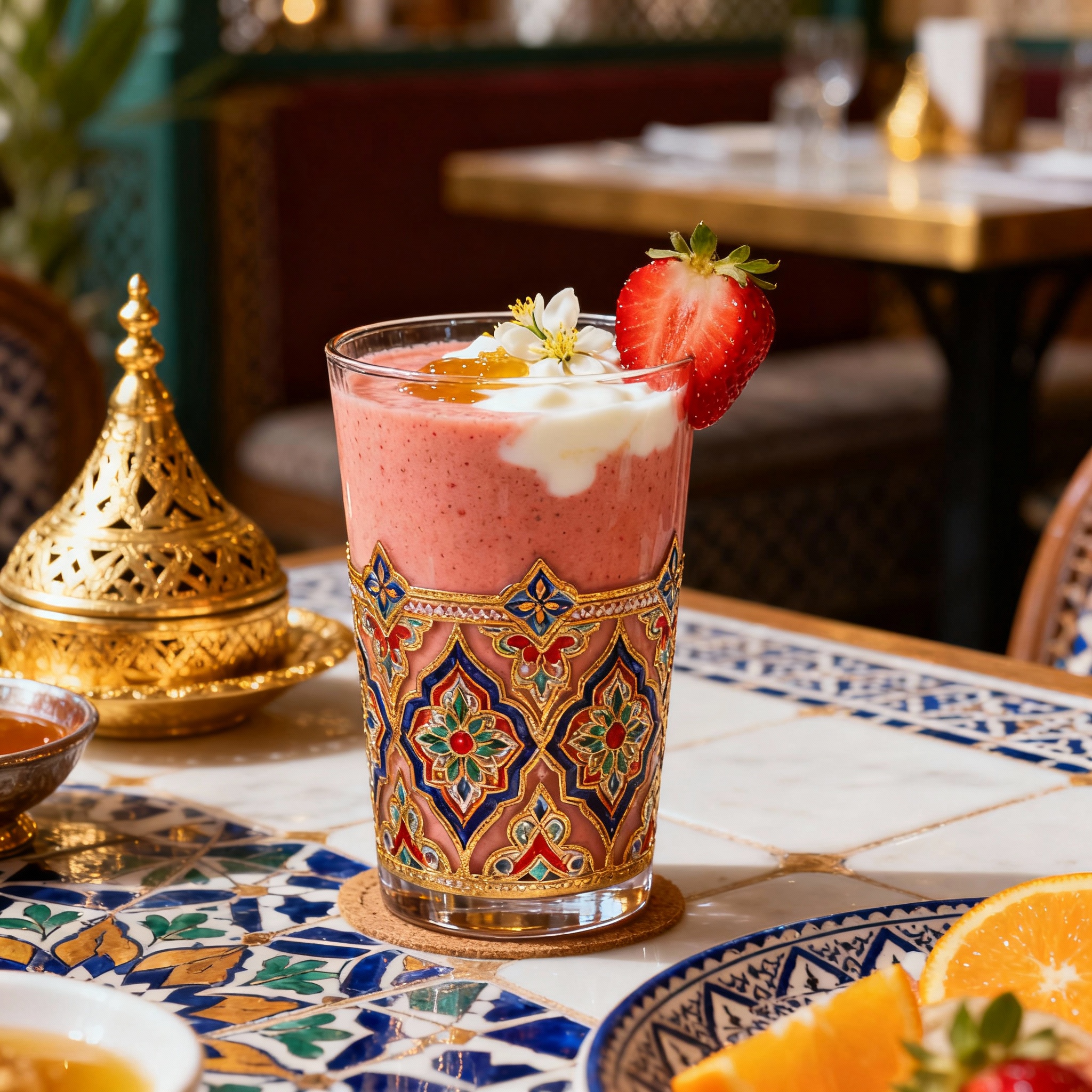 Smoothie fraise fleur d'oranger