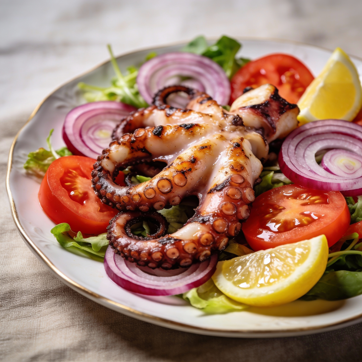 Salade Poulpe Tomate