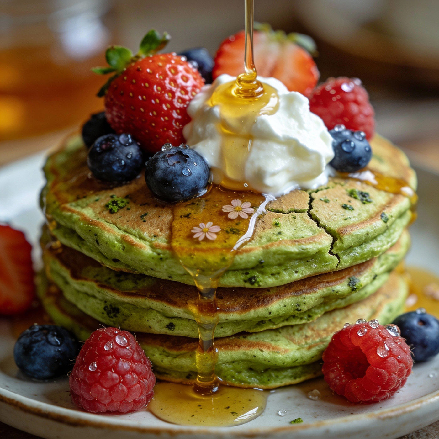 Pancakes Matcha & Miel