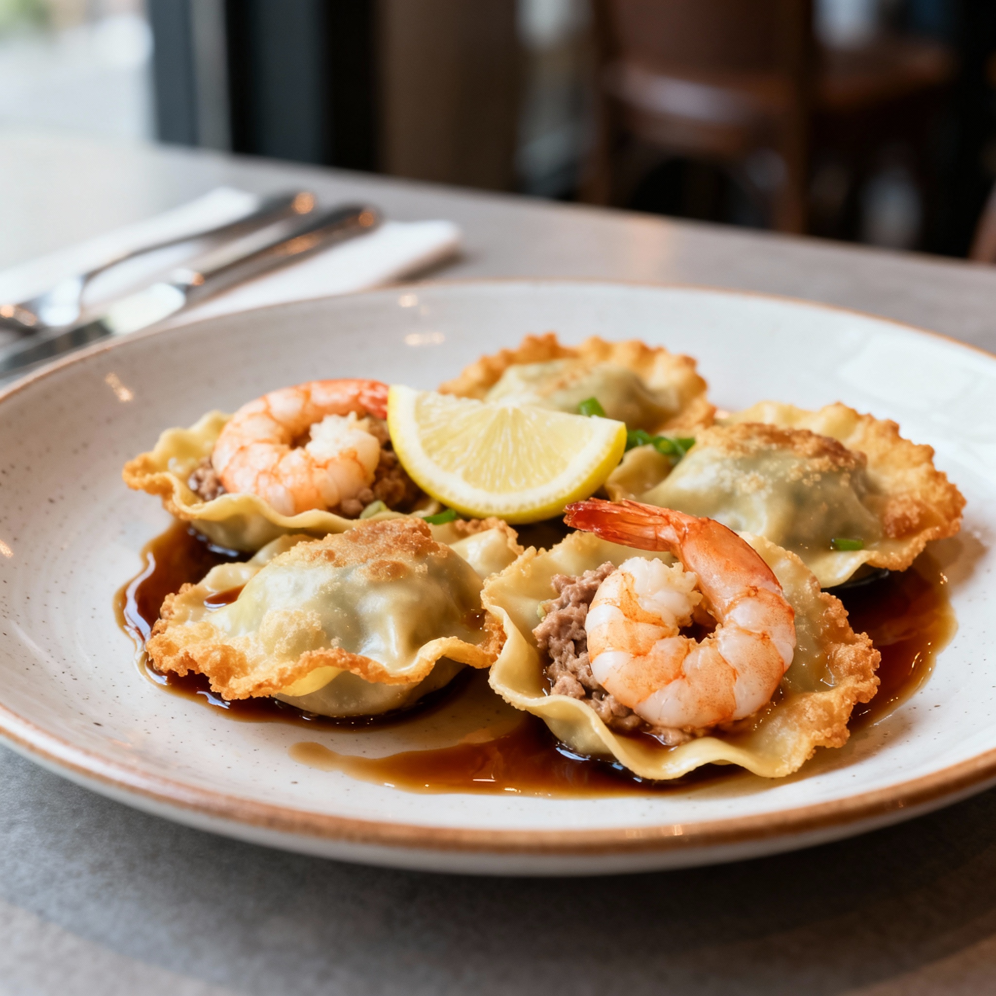 Raviolis Crevette-Porc Frits