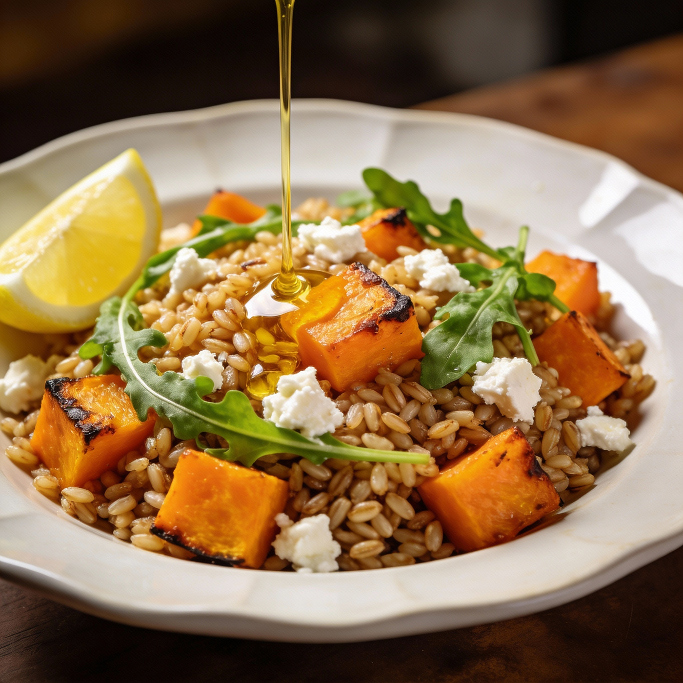 Salade Farro Courge Rôtie