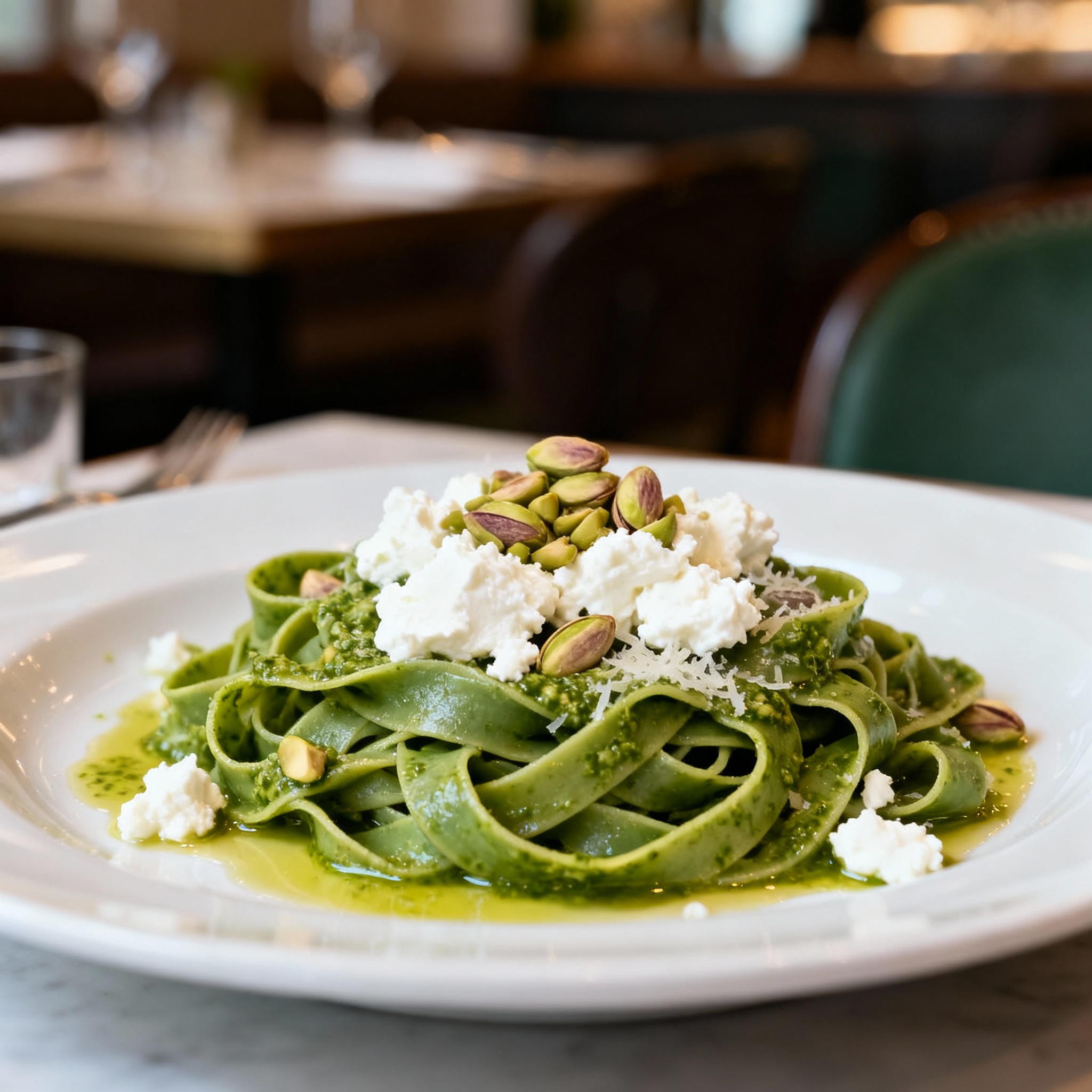 Tagliatelle Verdi al Pesto di Pistacchio