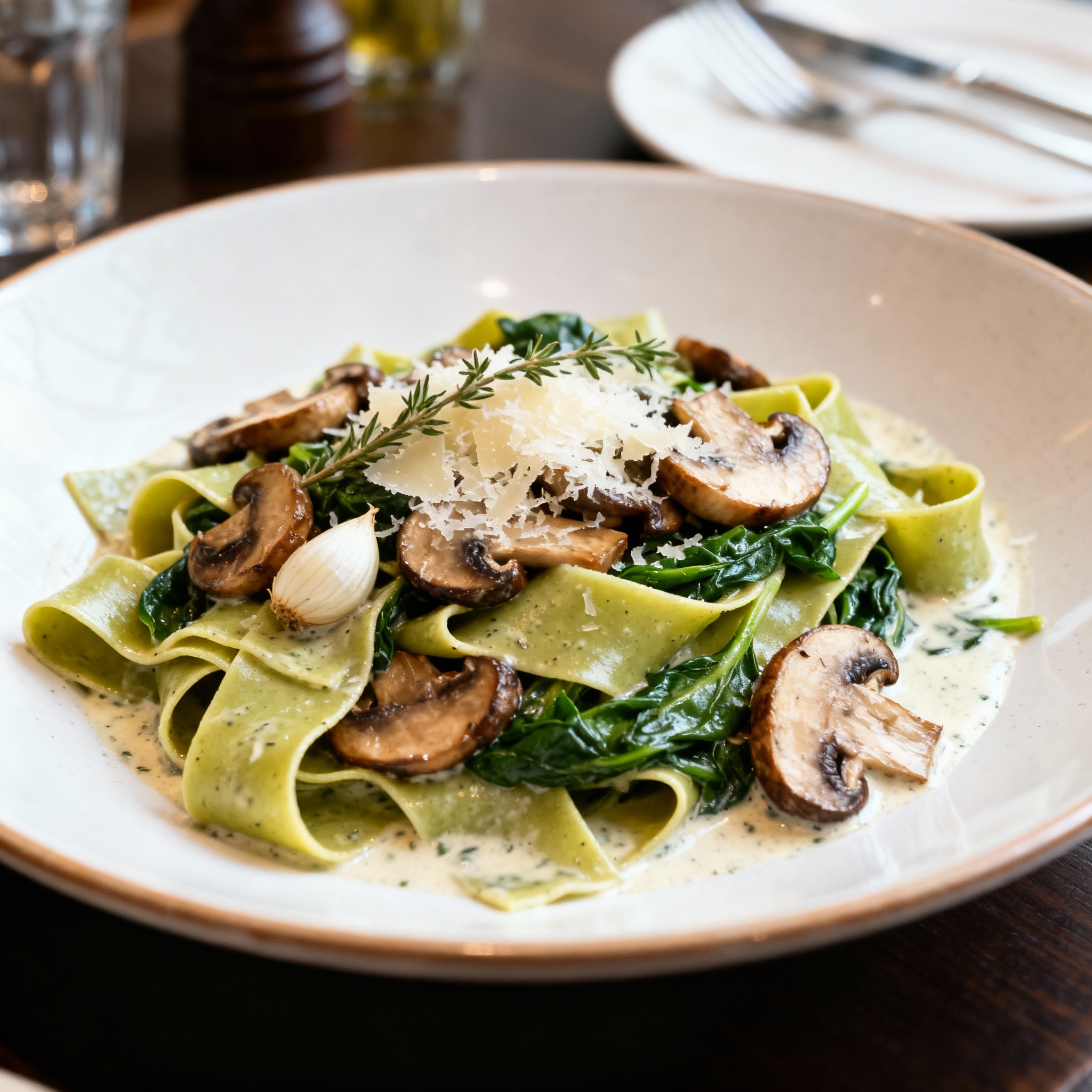 Pappardelle Verdi aux Champignons