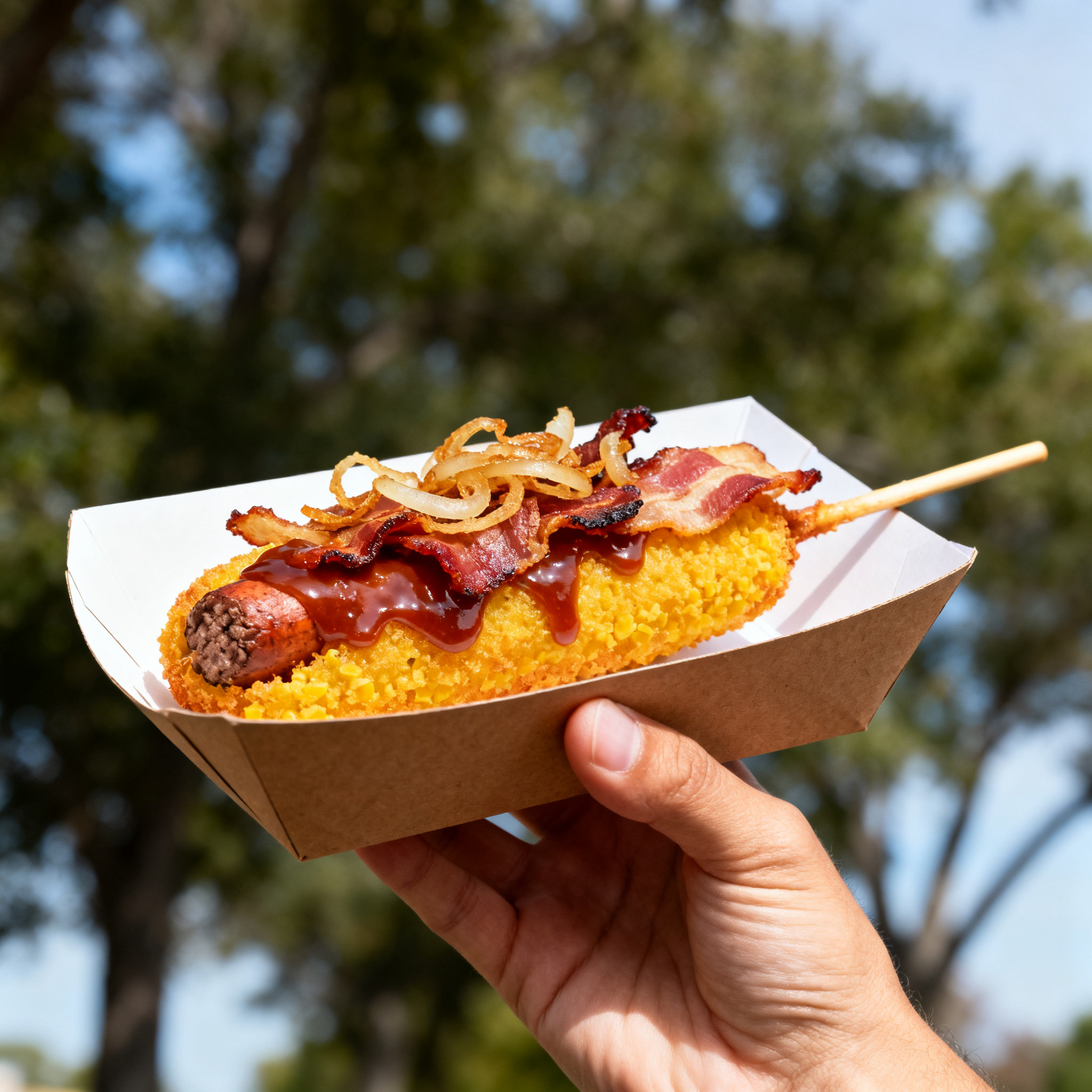 Corn Dog BBQ Bacon