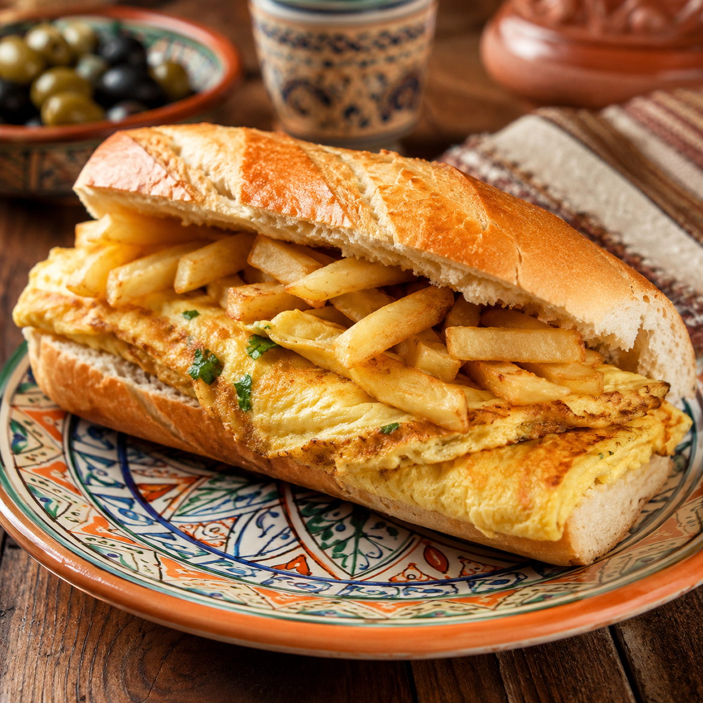Sandwich Frites-omelette