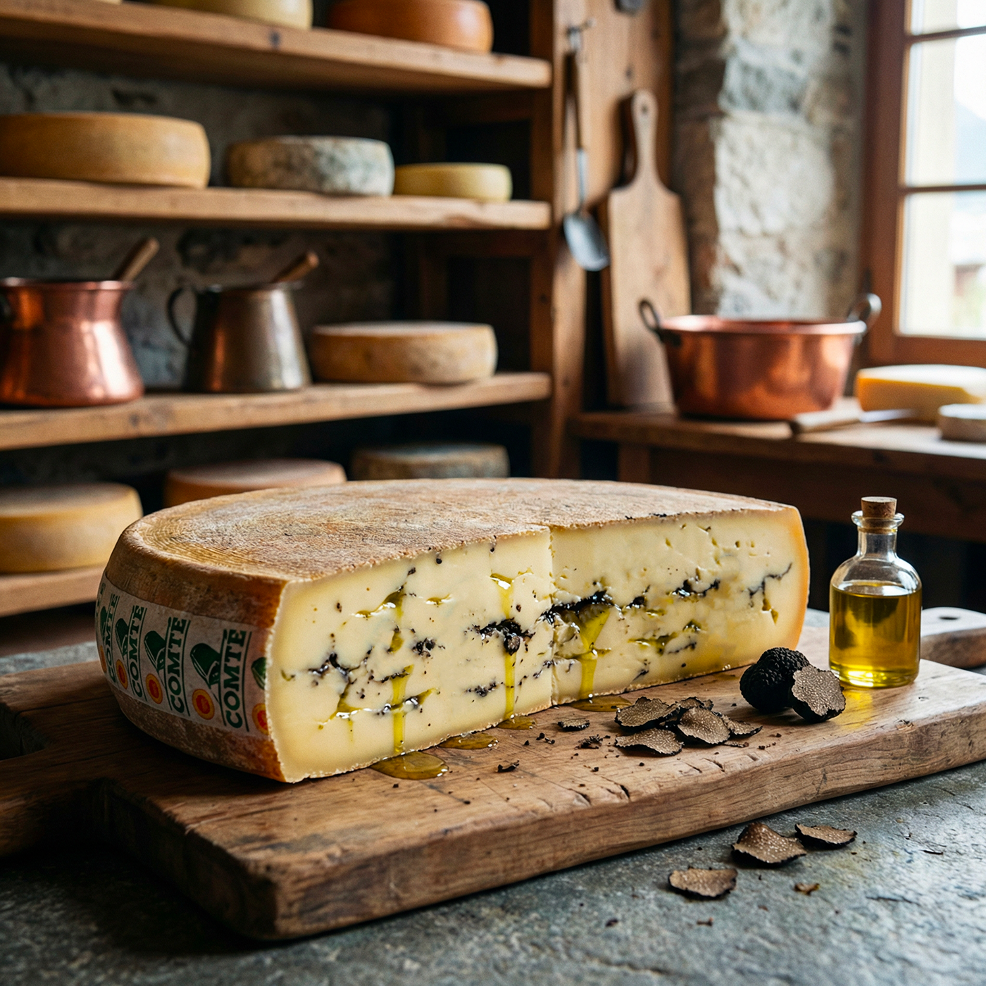 Comté à la truffe & huile d'olive