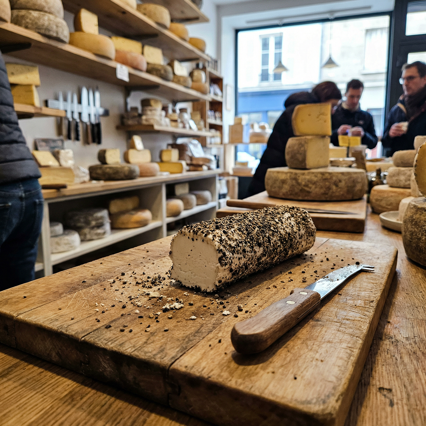 Bûche de chèvre au poivre noir