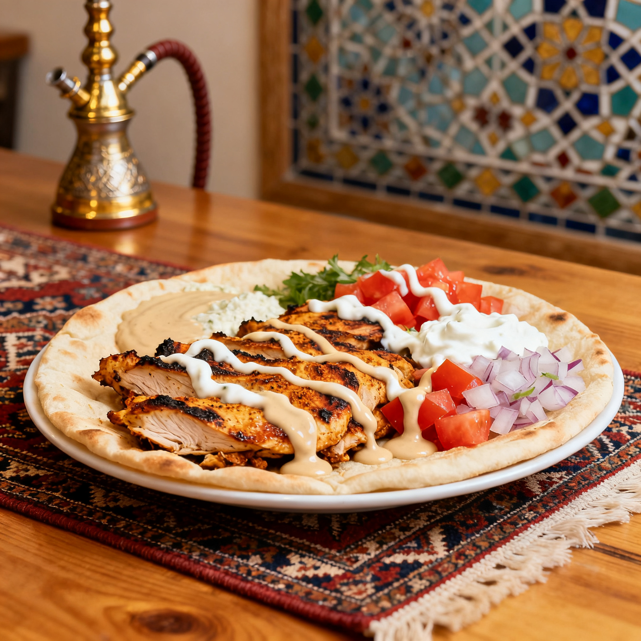 Chawarma Poulet Pain Pita Complet