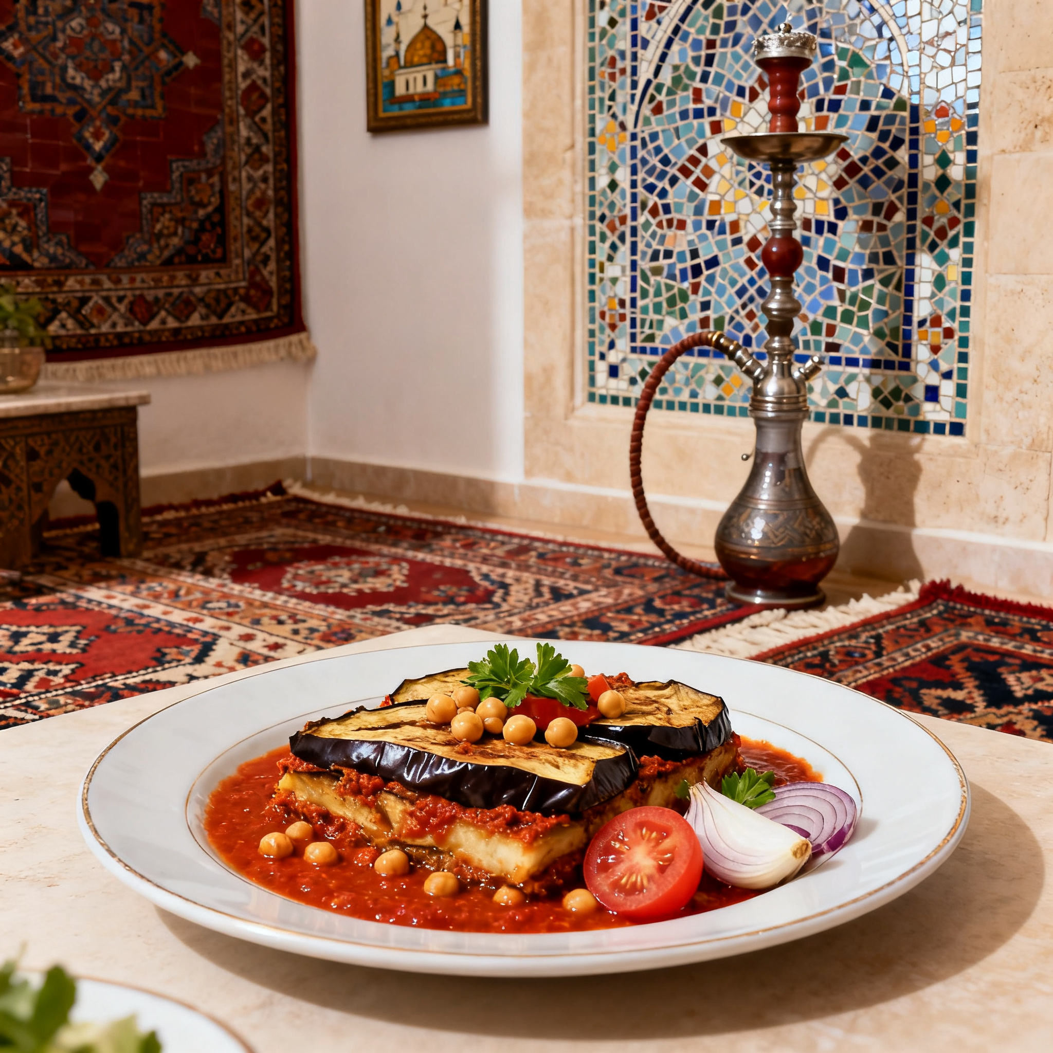 Moussaka Libanaise Aubergines Pois Chiches