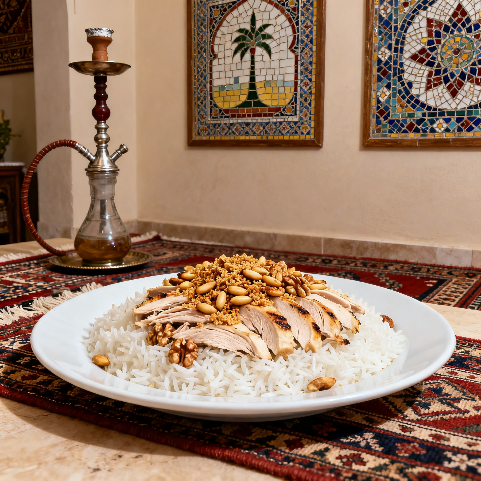 Riz Poulet Djej Pignons Noix