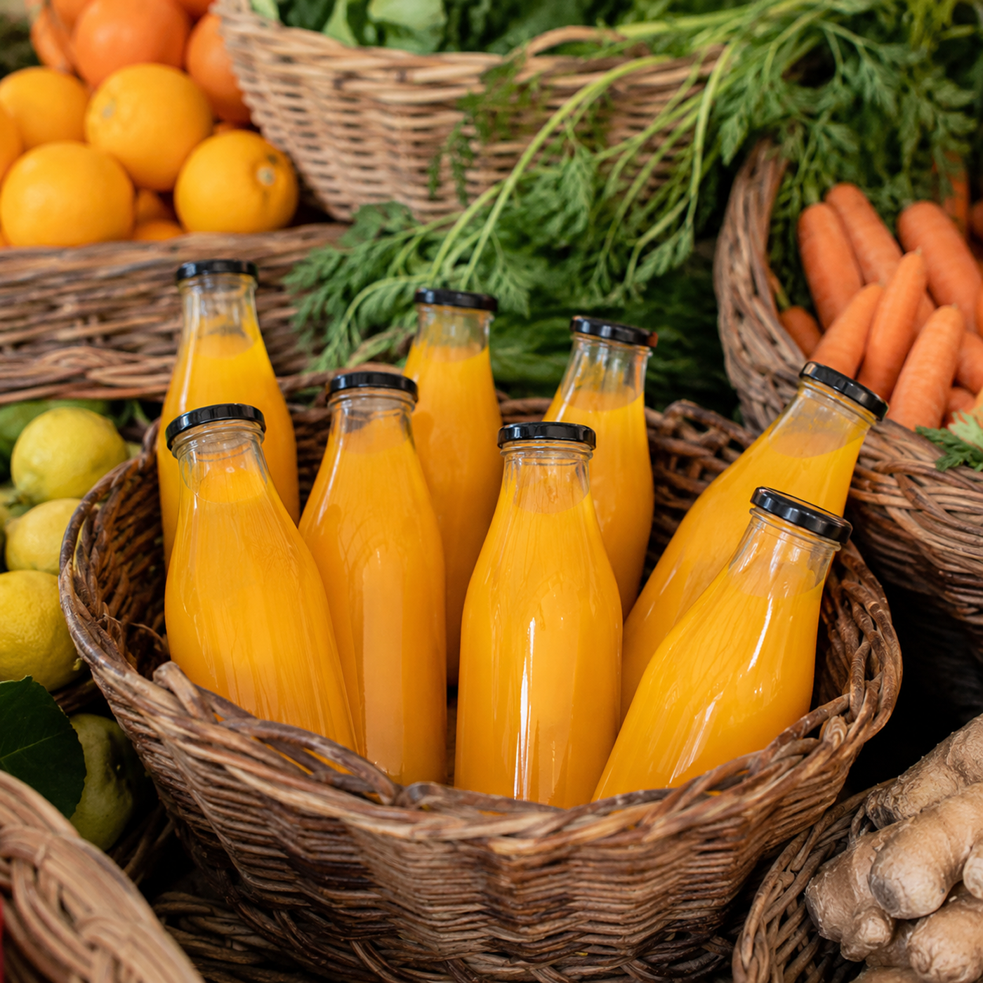 Jus d’orange pressé du jour €/ litre