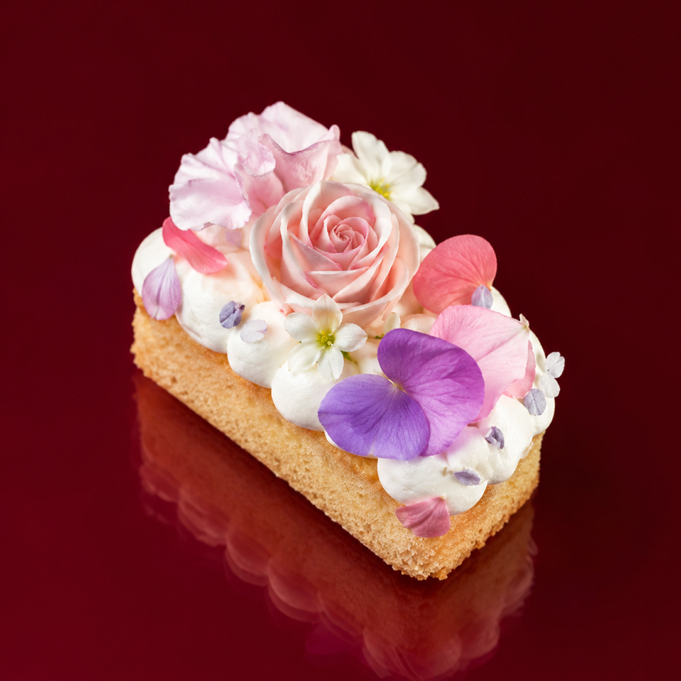 Mini cake fleuri individuel